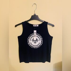 No Logo Women's Navy Blue "Thunderstorm" Graphic Print Tank Top